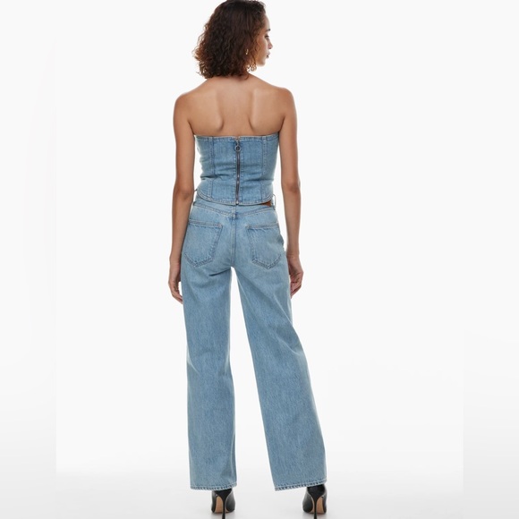 Aritzia denim forum The Farrah Hi-Rise Wide Leg Jean light blue size 23, 28L - Picture 7 of 11